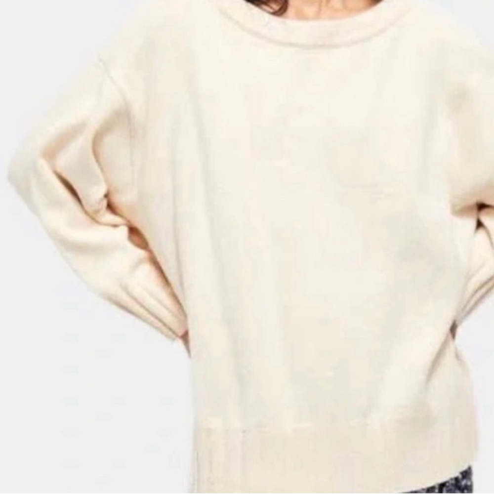 Free People Oversized Street Fair Knit Sweater In Ivory Combo